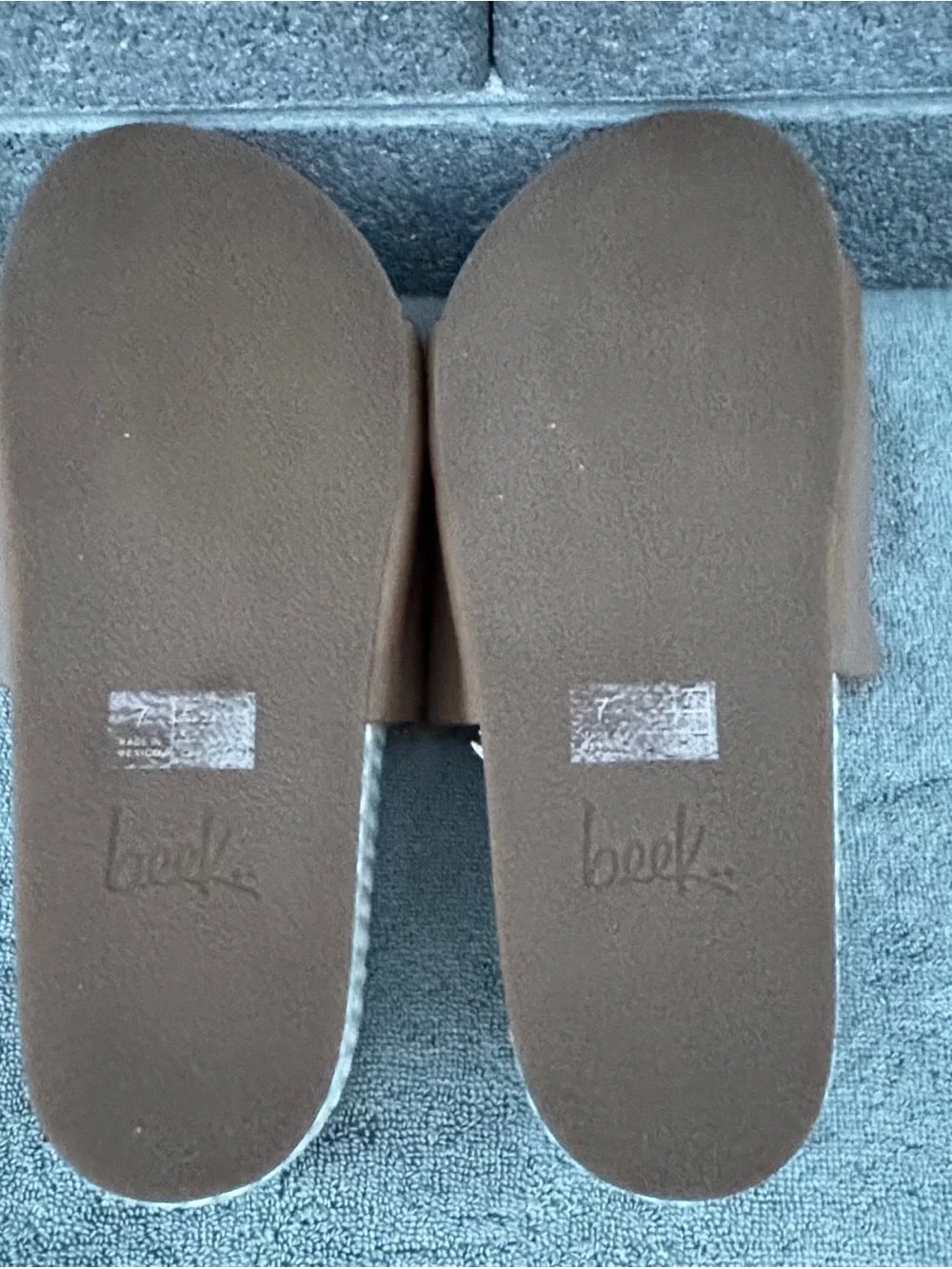 Beek Albatross Platform Sandal Honey Leather Size 7